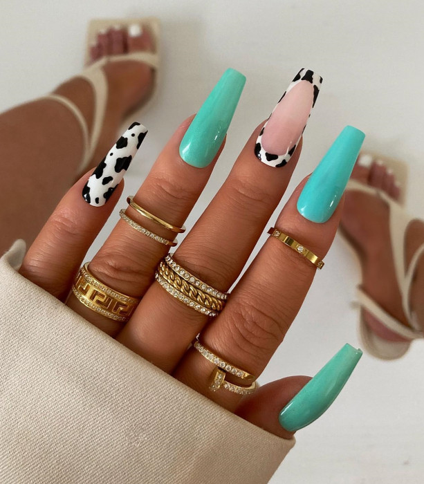 40 Moo..dish Cow Print Nails You Cannot Miss Out This Season - Hairstylery